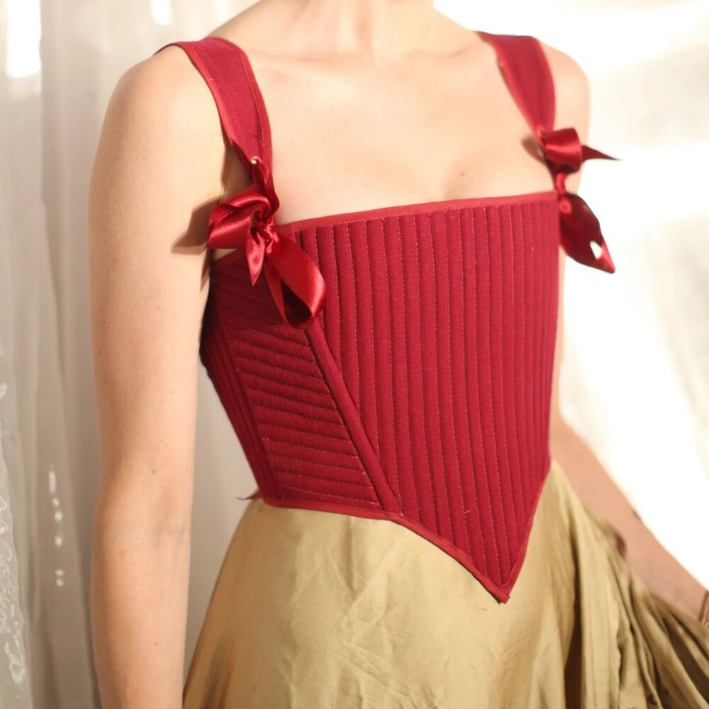 Tudor Reversible Corset Maroon Extra Small
